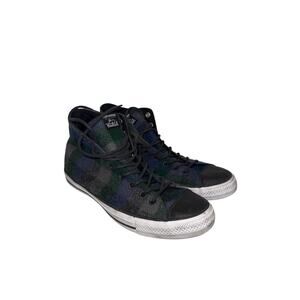 Converse Chuck Taylor All Star Woolrich Hi Sneakers Black Thunder Plaid, 10.5